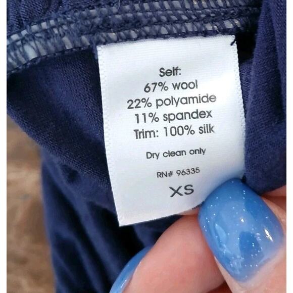 Susana Monaco Fitted ROUCHED Long‎ Sleeve Wool SILK Blend Top XS - Picture 5 of 5